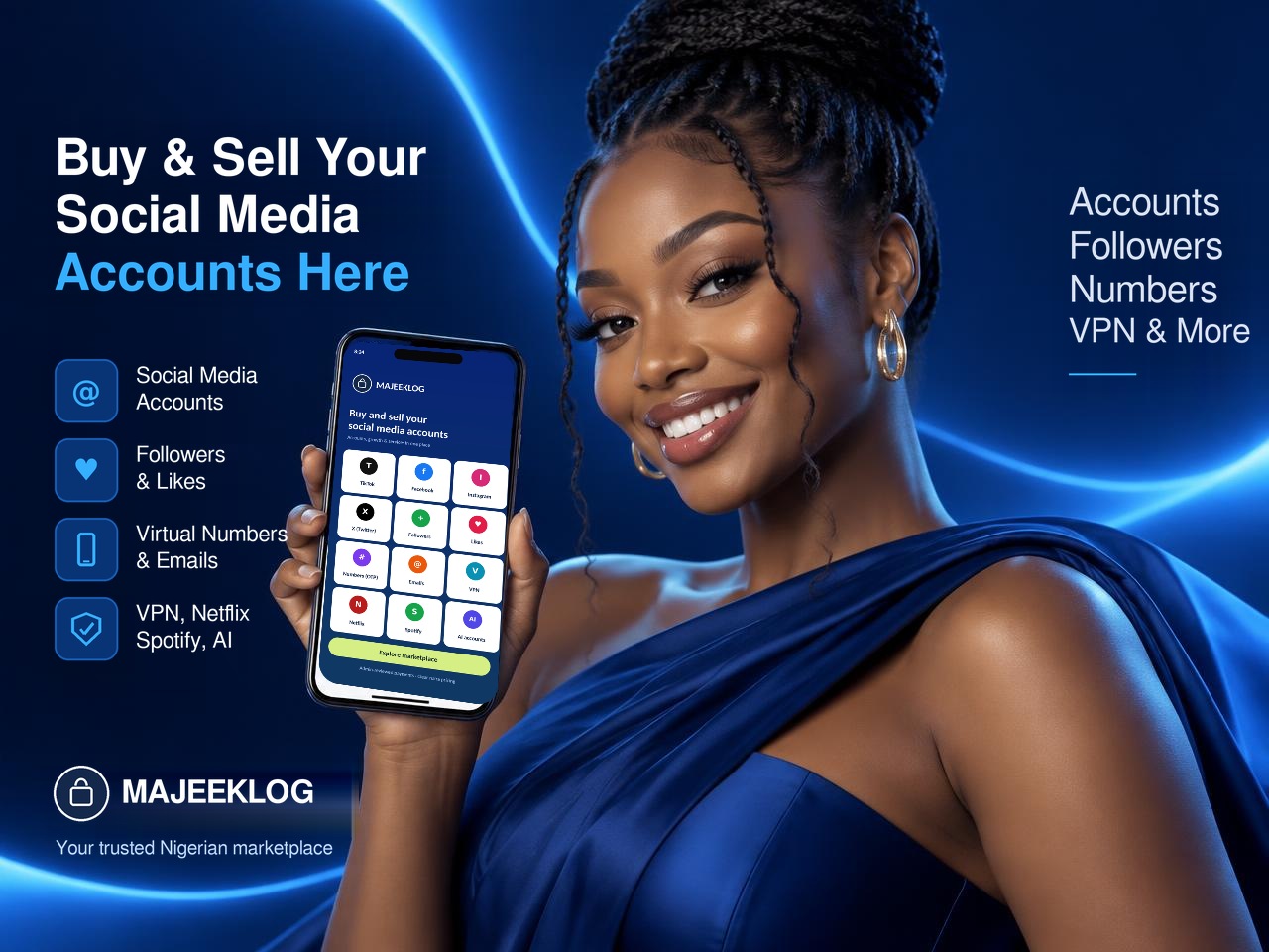 A creator browsing a marketplace on her phone